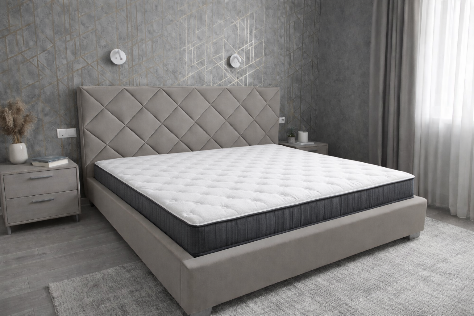 AkmaBed Diamond - Custom Upholstered Bed Frame