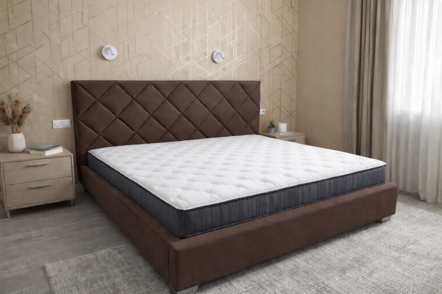 AkmaBed Diamond - Custom Upholstered Bed Frame