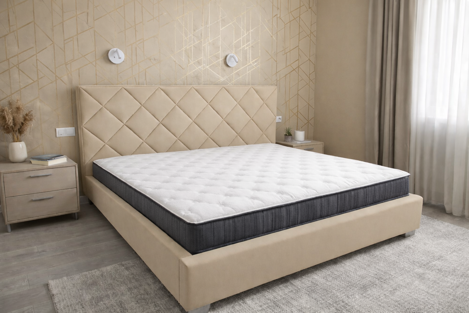 AkmaBed Diamond - Custom Upholstered Bed Frame