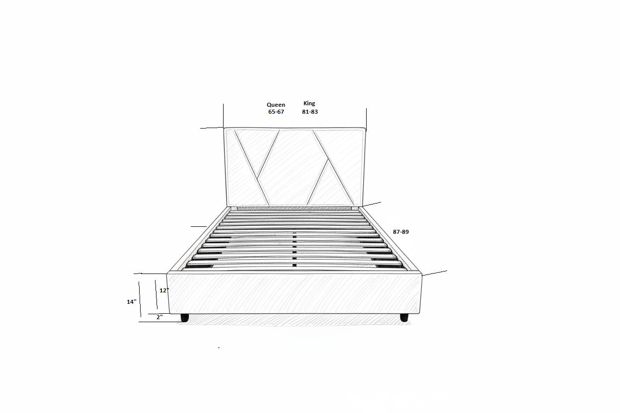 Modern Geometric Upholstered Bed Frame