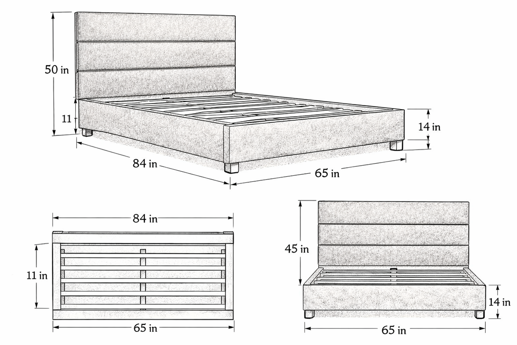 AkmaBed Modern  Upholstered Bed