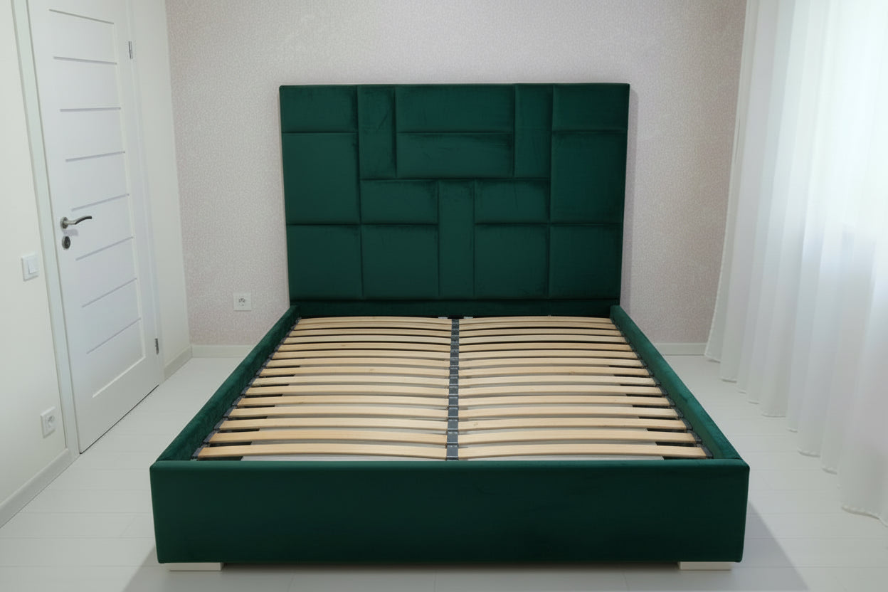 AkmaBed Modern velvet Upholstered Bed