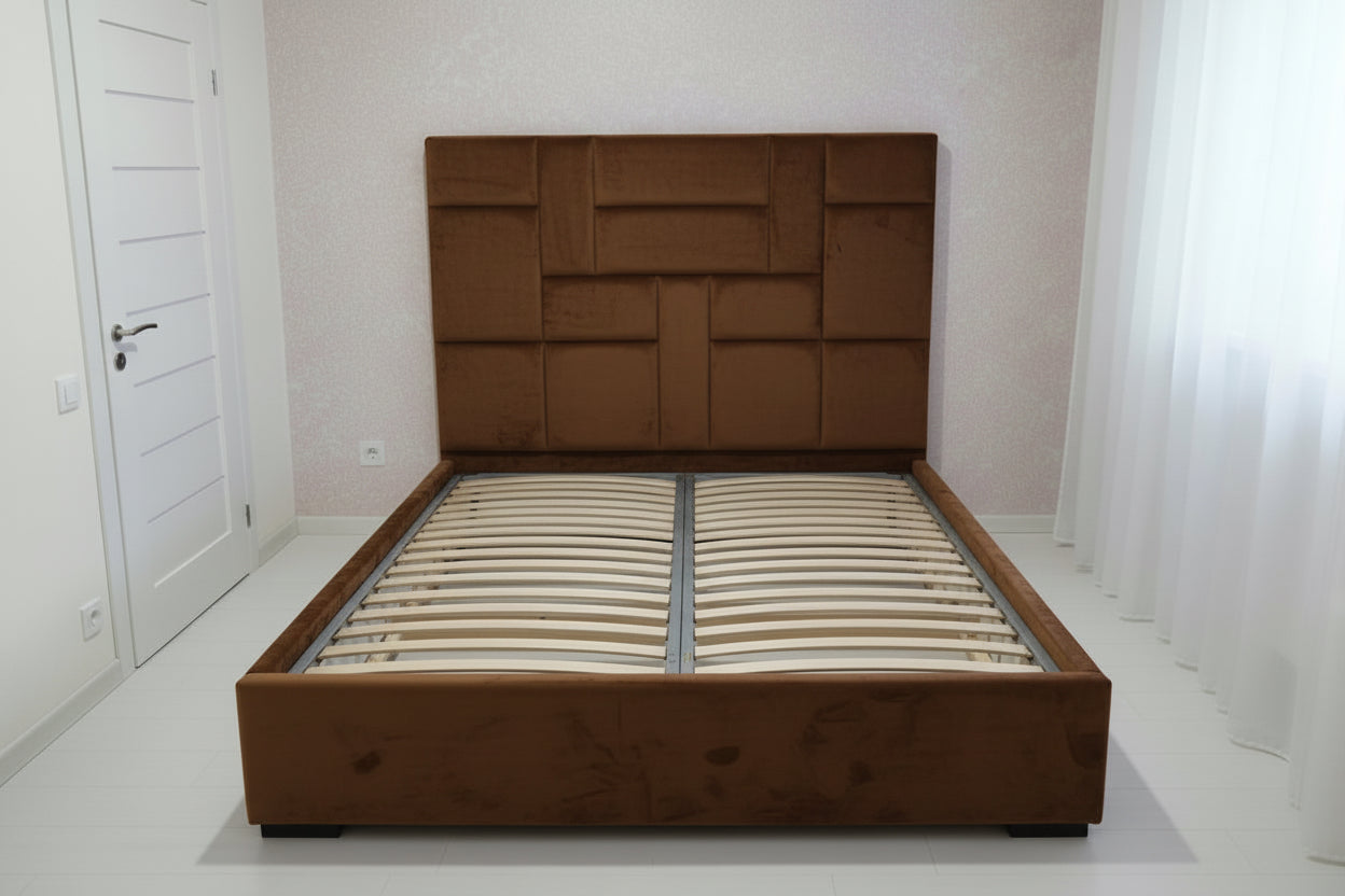 AkmaBed Modern velvet Upholstered Bed