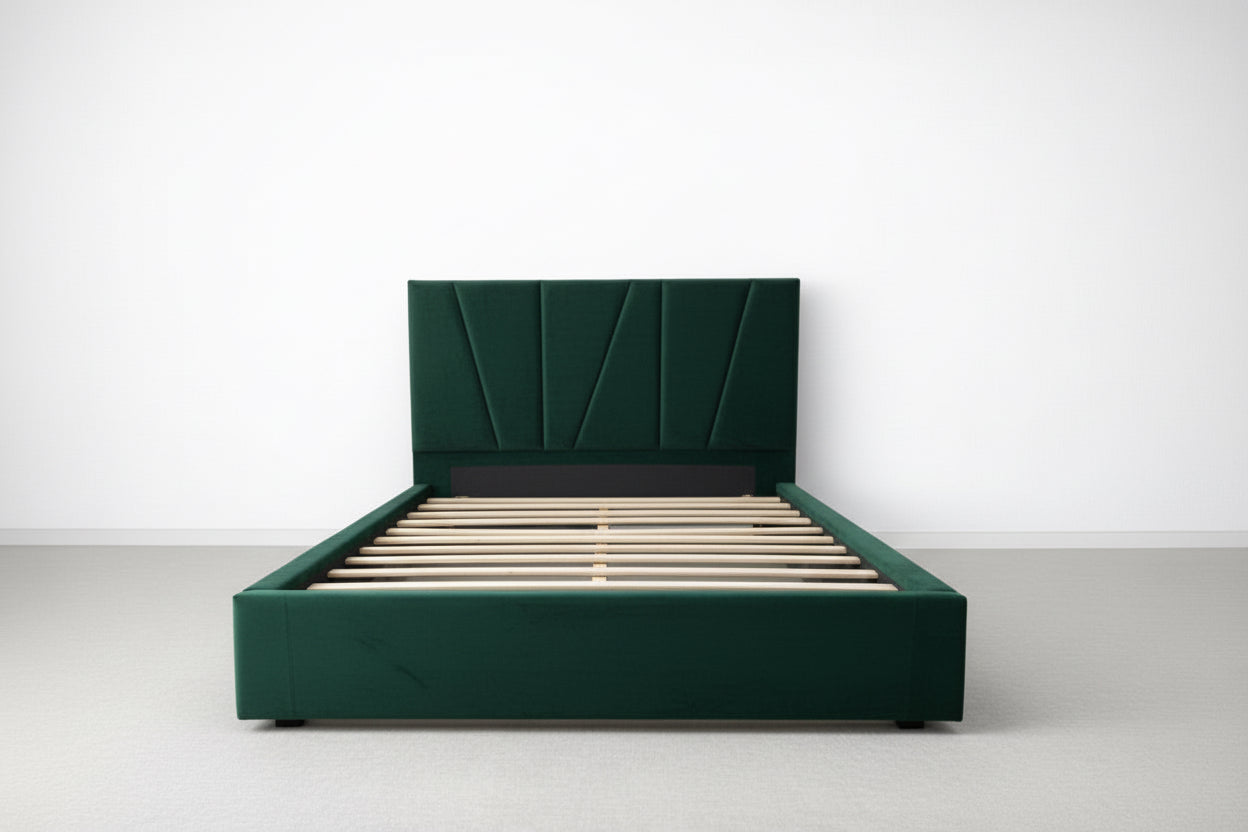 Akmabed Modern Geometric Upholstered Platform Bed