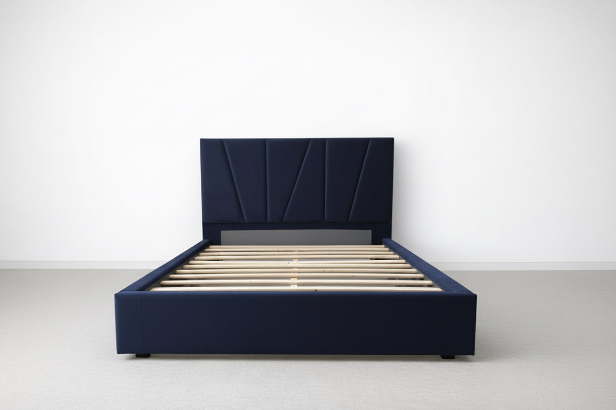 Akmabed Modern Geometric Upholstered Platform Bed