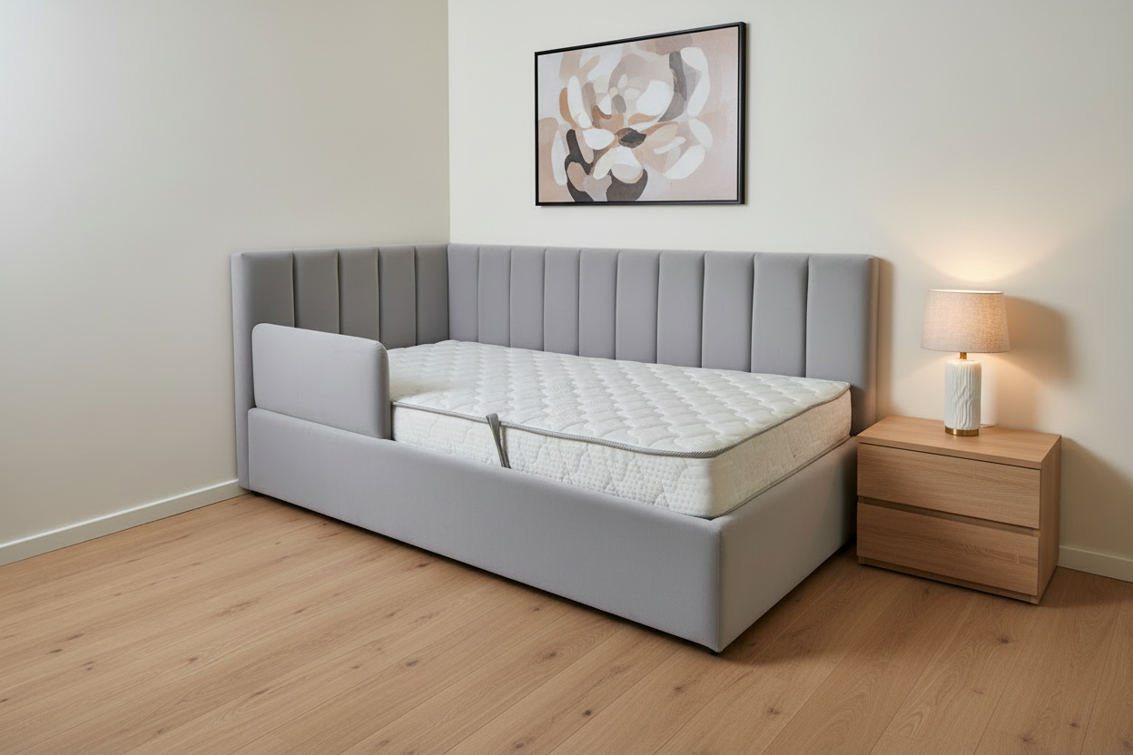 AkmaBed – Twin Size Upholstered Platform Bed