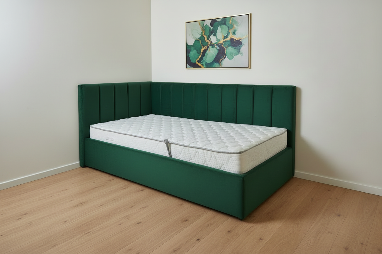 AkmaBed – Twin Size Upholstered Platform Bed
