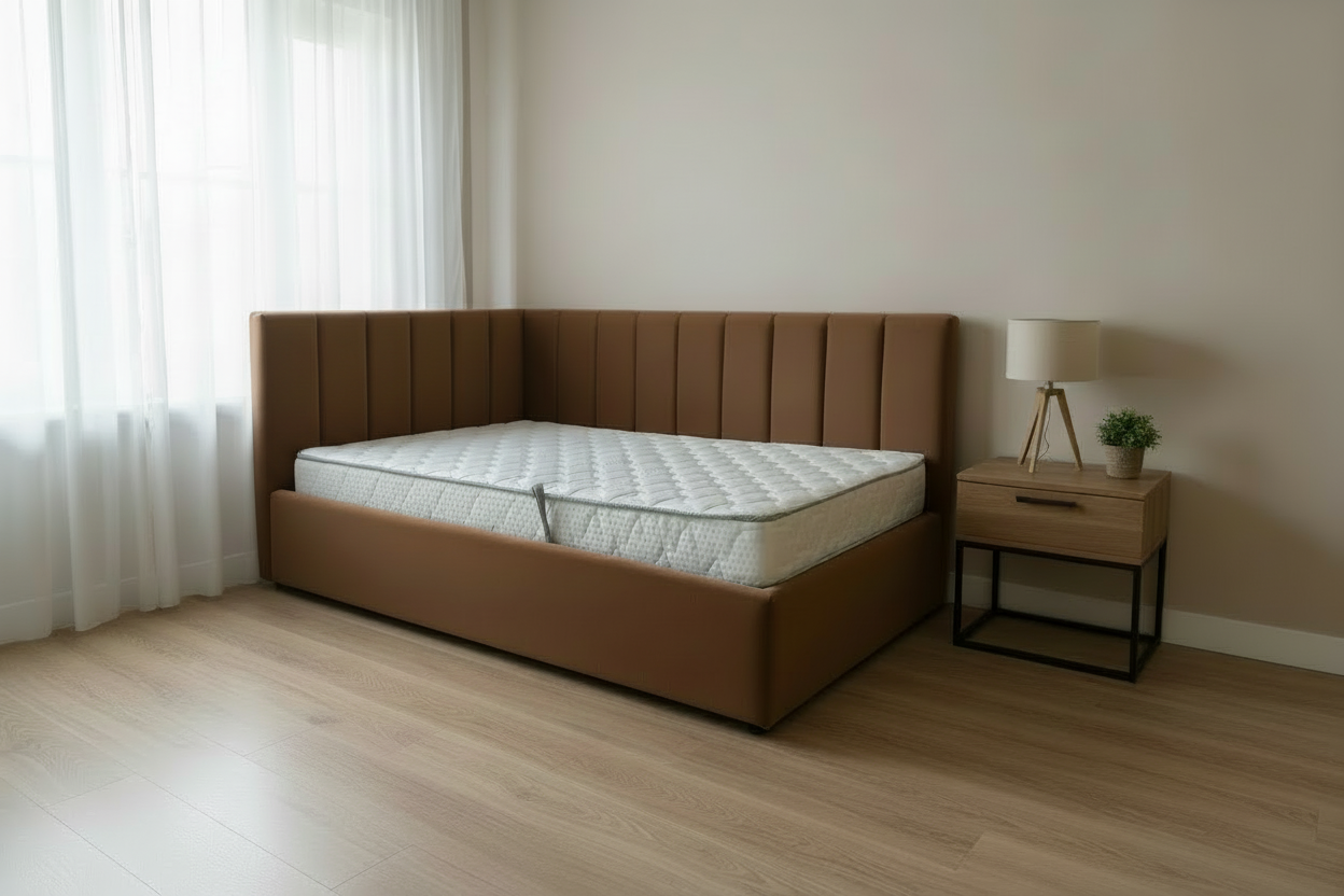 AkmaBed – Twin Size Upholstered Platform Bed