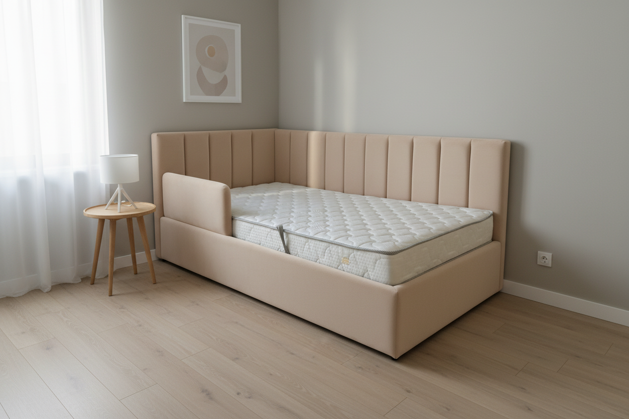 AkmaBed – Twin Size Upholstered Platform Bed