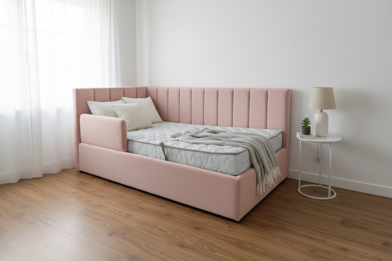 AkmaBed – Twin Size Upholstered Platform Bed