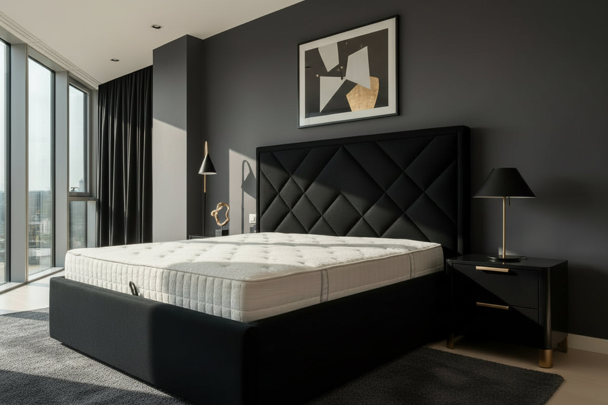 AkmaBed Modern Upholstered Bed – Stylish