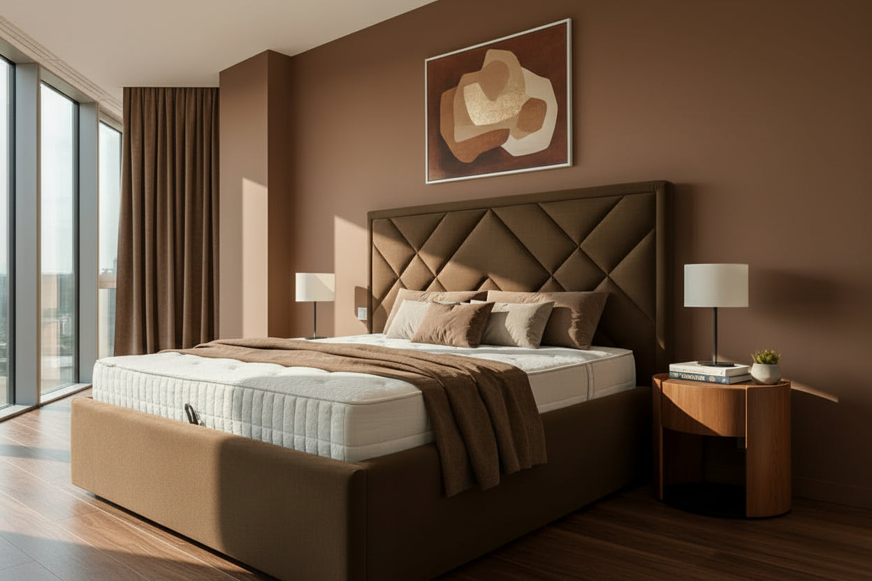 AkmaBed Modern Upholstered Bed – Stylish