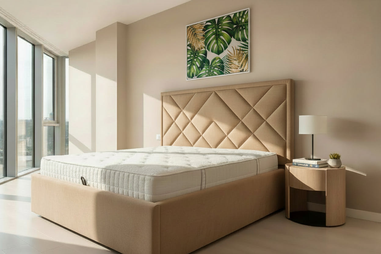 AkmaBed Modern Upholstered Bed – Stylish