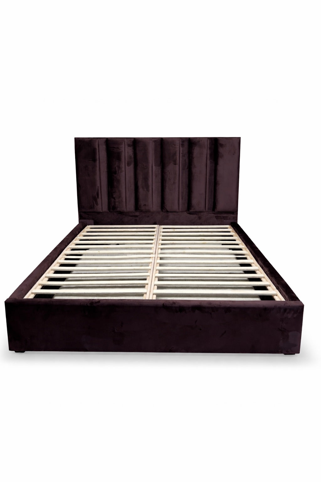 Akmabed Monaco Velvet Bed – Chocolate Queen