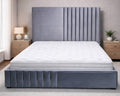 Akmabed Stanley Luxury Bed Frame – Gray Velvet Queen Size