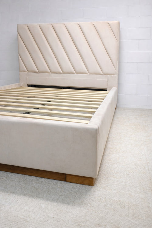 AkmaBed Upholstered BED -Beige