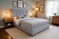 AkmaBed Textured Chenille Jacquard Upholstered Bed